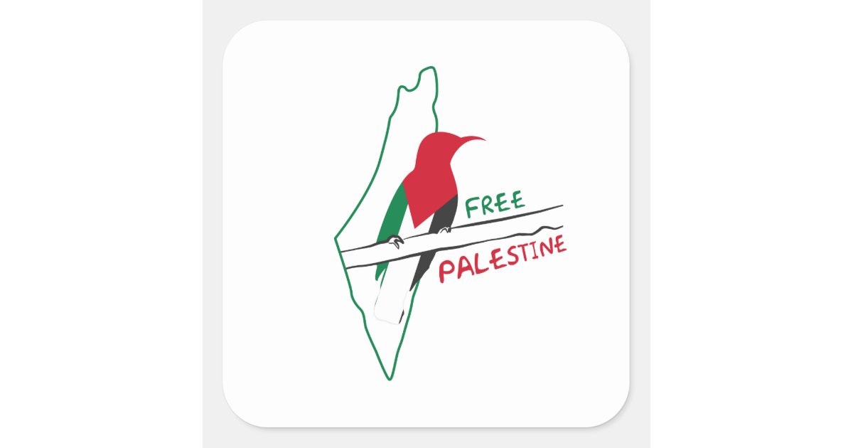 Palestine Floral Map Sticker