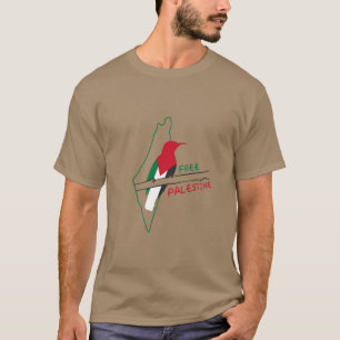 Palestinian flag map bird T-Shirt