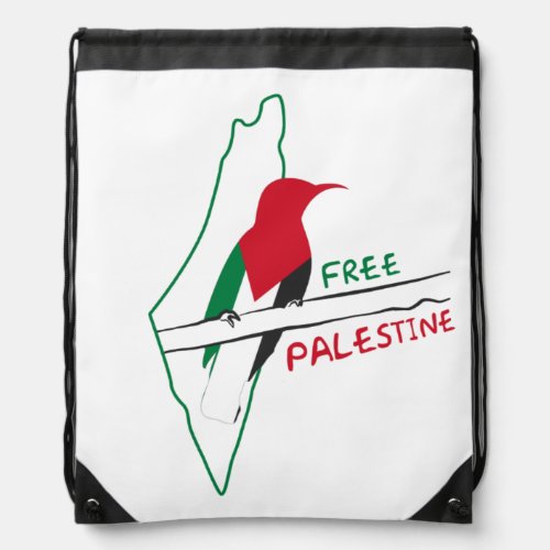 Palestinian flag map bird tote bag