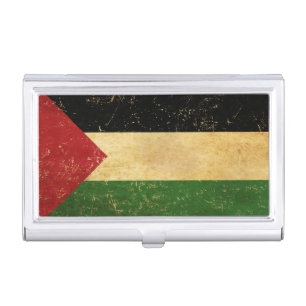 Palestinian Flag Vintage Business Card Case