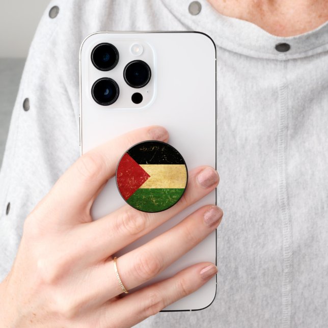 Palestinian Flag Vintage PopSocket (Hand)