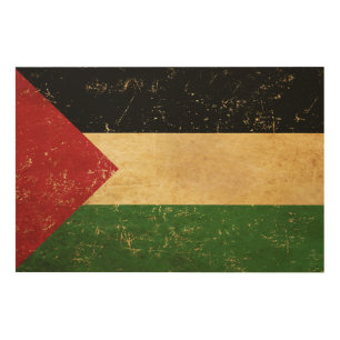 Palestinian Flag Vintage Wood Wall Art