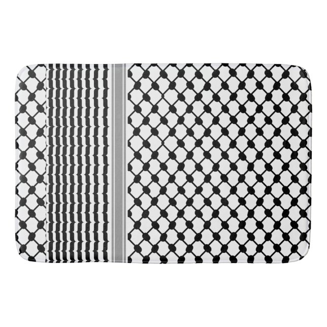 Palestinian Hatta Keffiyeh Kufiya Folk (2 Pattern) Bath Mat (Front)