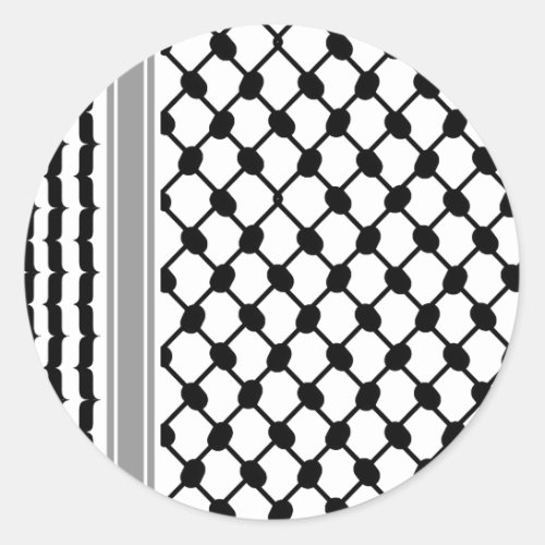 Palestinian Hatta Keffiyeh Kufiya Folk 2 Pattern Classic Round Sticker