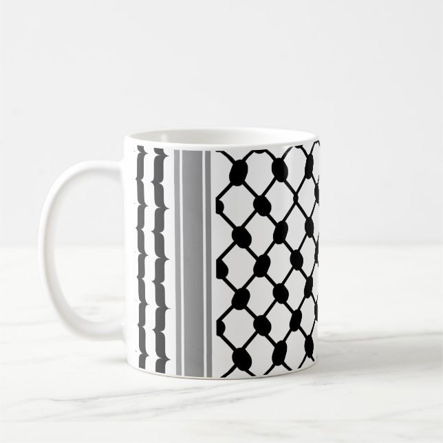 Palestinian Hatta Keffiyeh Kufiya Folk (2 Pattern) Coffee Mug (Left)