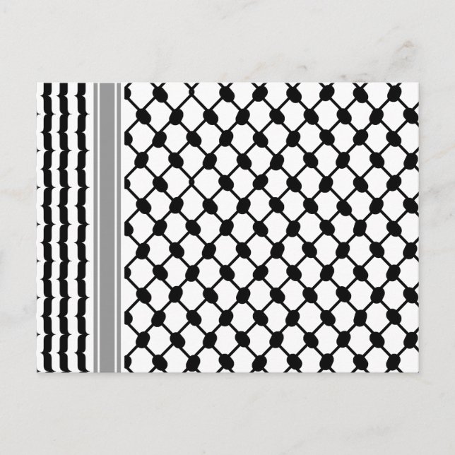 Palestinian Hatta Keffiyeh Kufiya Folk (2 Pattern) Postcard (Front)