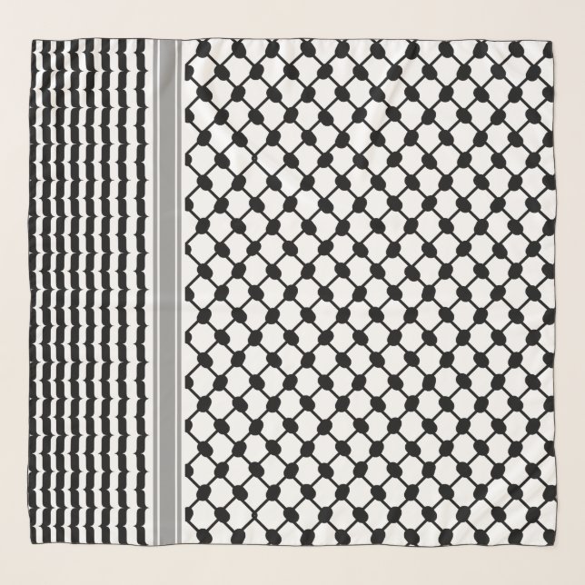Palestinian Hatta Keffiyeh Kufiya Folk (2 Pattern) Scarf (Front)
