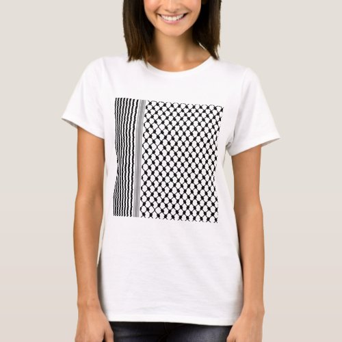 Palestinian Hatta Keffiyeh Kufiya Folk 2 Pattern T_Shirt