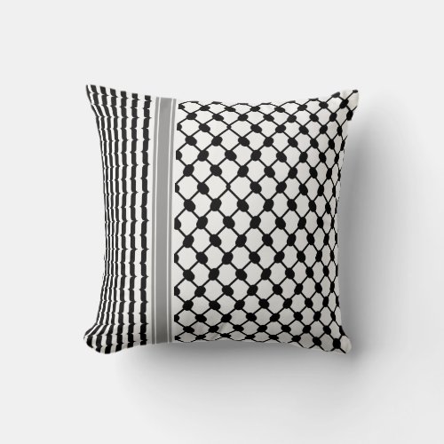 Palestinian Hatta Keffiyeh Kufiya Folk 2 Pattern Throw Pillow