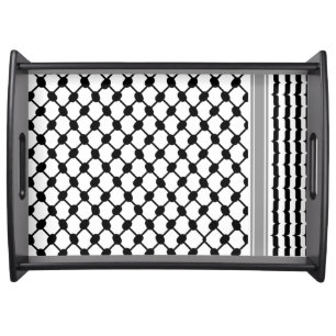 Palestinian Hatta Keffiyeh Kufiya Folk (3 Pattern) Serving Tray