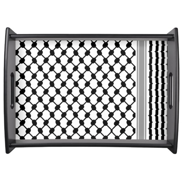 Palestinian Hatta Keffiyeh Kufiya Folk (3 Pattern) Serving Tray (Front)