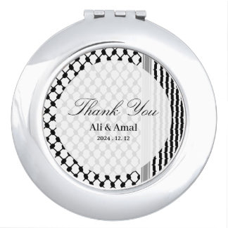 Palestinian Hatta Keffiyeh Thank You Wedding Compact Mirror