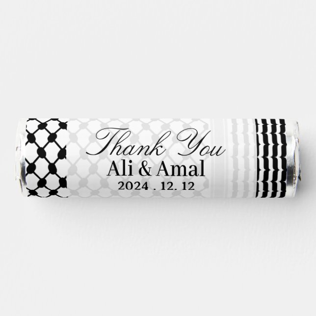 Palestinian Hatta Keffiyeh Thank You Wedding Favor (Front)