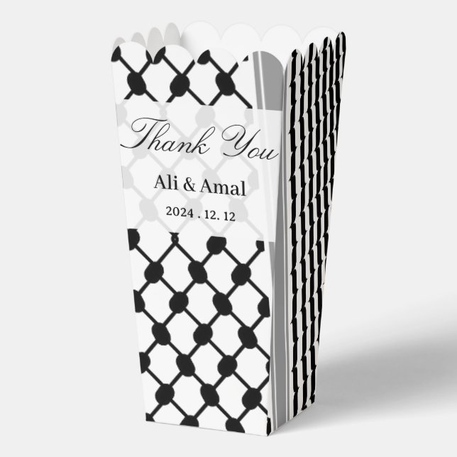 Palestinian Hatta Keffiyeh Thank You Wedding  Favor Boxes (Front)