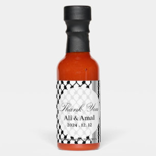 Palestinian Hatta Keffiyeh Thank You Wedding Favor Hot Sauces