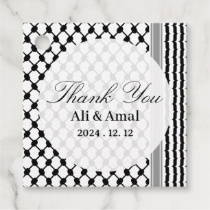 Palestinian Hatta Keffiyeh Thank You Wedding Favor Tags