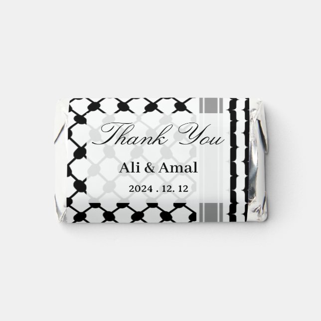 Palestinian Hatta Keffiyeh Thank You Wedding  Hershey's Miniatures (Front)