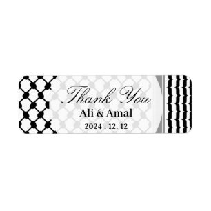 Palestinian Hatta Keffiyeh Thank You Wedding Label