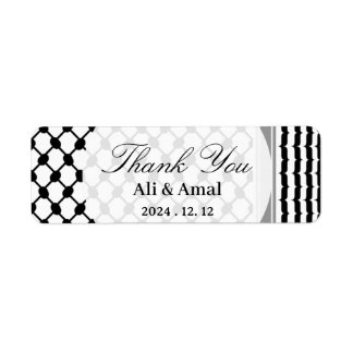 Palestinian Hatta Keffiyeh Thank You Wedding Label