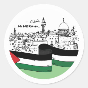 Palestinian Heritage and Hope: We Will Return Classic Round Sticker