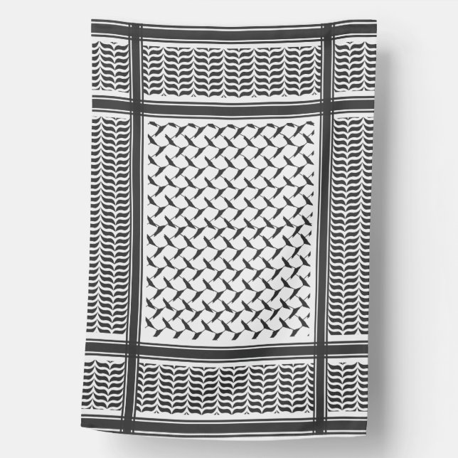 Palestinian Joranian kuffiya black and white House Flag (Front)