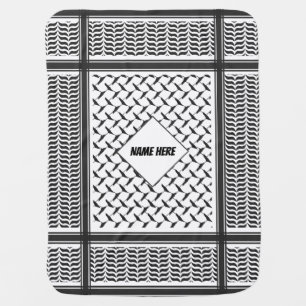 Palestinian Joranian kuffiya black & white shemag  Baby Blanket