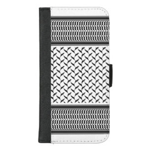 Palestinian Joranian kuffiya black & white shemag  iPhone 8/7 Plus Wallet Case