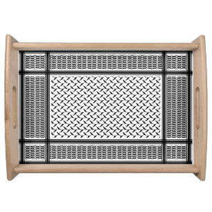 Palestinian Joranian kuffiya black & white shemag Serving Tray