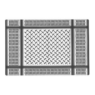 Palestinian Joranian kuffiya black & white shemagh Placemat