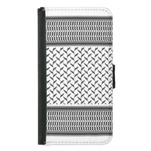 Palestinian Joranian kuffiya black & white shemagh Samsung Galaxy S5 Wallet Case