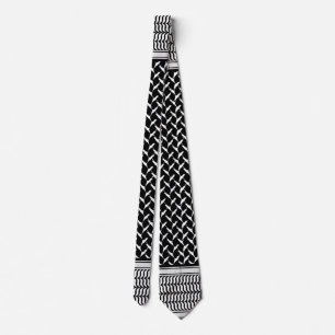 Palestinian Keffiyeh Black and white Neck Tie