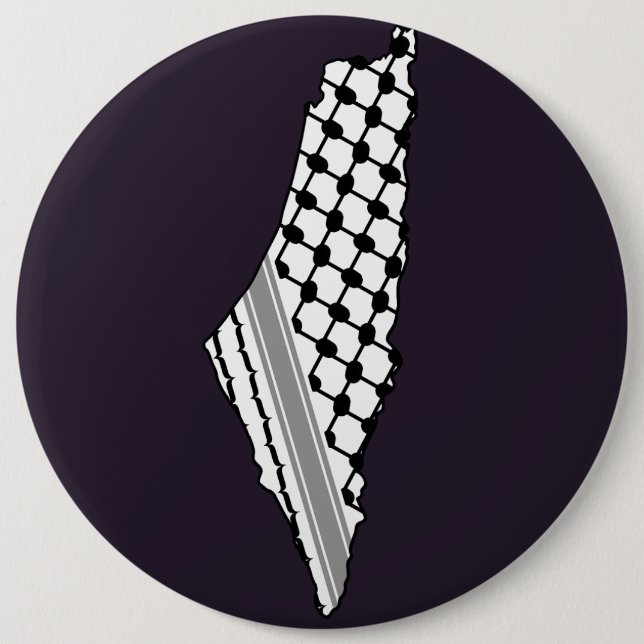 Palestinian keffiyeh, free map of Palestine Kufiya Button (Front)