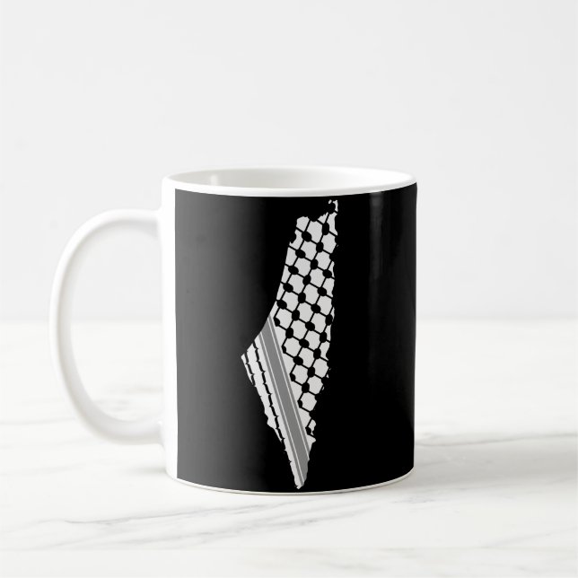 Palestinian keffiyeh, free map of Palestine Kufiya Coffee Mug (Left)