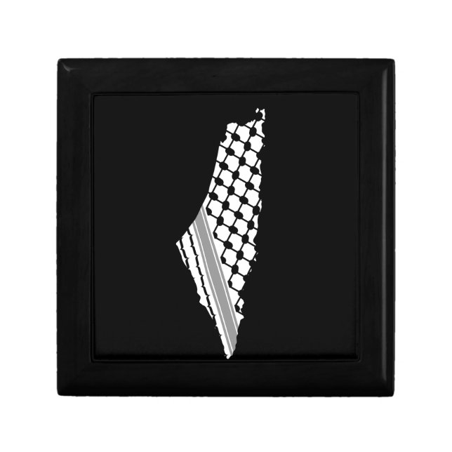 Palestinian keffiyeh, free map of Palestine Kufiya Gift Box (Front)