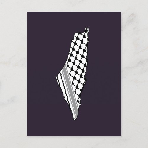 Palestinian keffiyeh free map of Palestine Kufiya Postcard