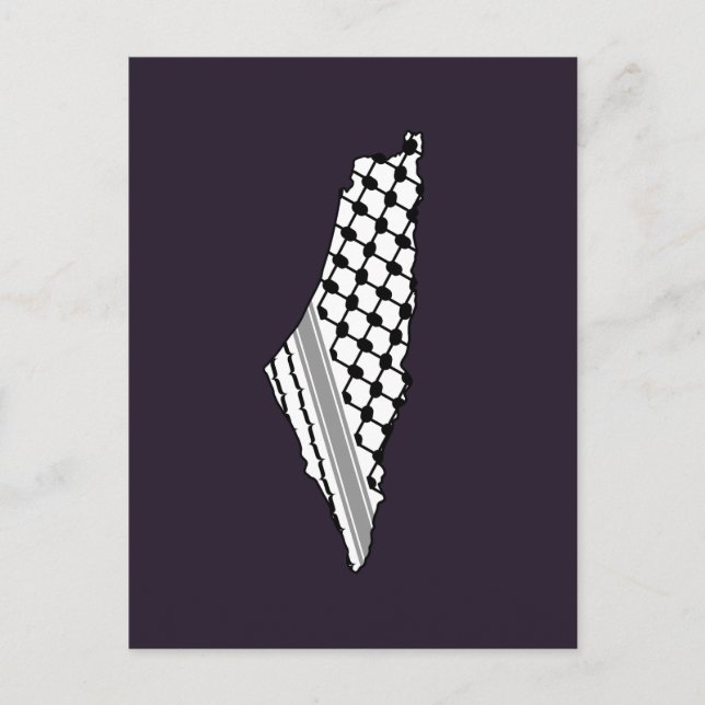 Palestinian keffiyeh, free map of Palestine Kufiya Postcard (Front)