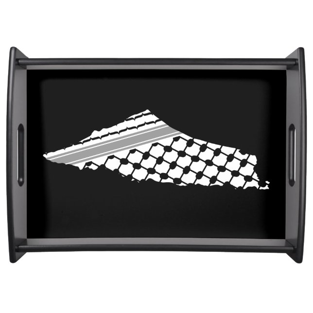 Palestinian keffiyeh, free map of Palestine Kufiya Serving Tray (Front)