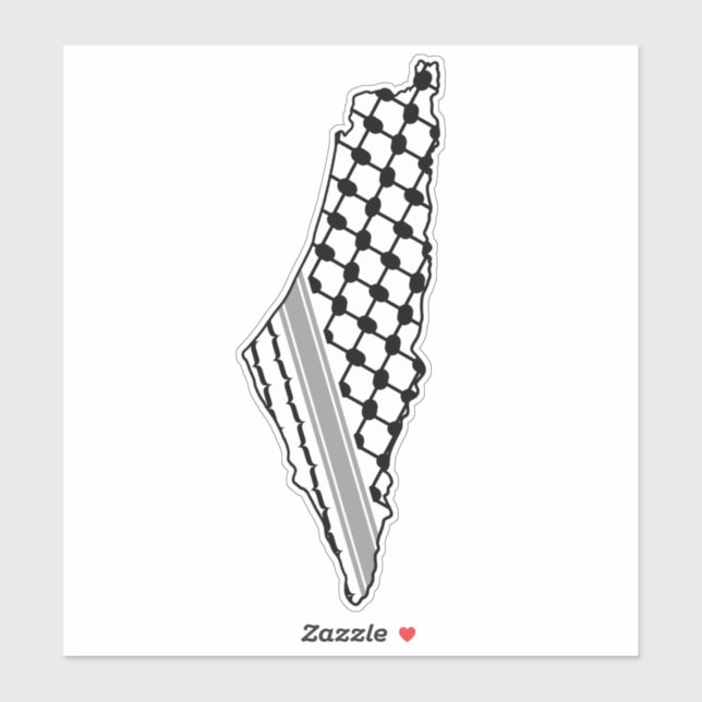 Palestinian keffiyeh, free map of Palestine Kufiya Sticker (Sheet)