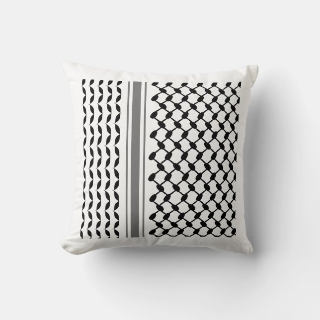 Palestinian keffiyeh (Kūfīyah) pattern Throw Pillow (Front)