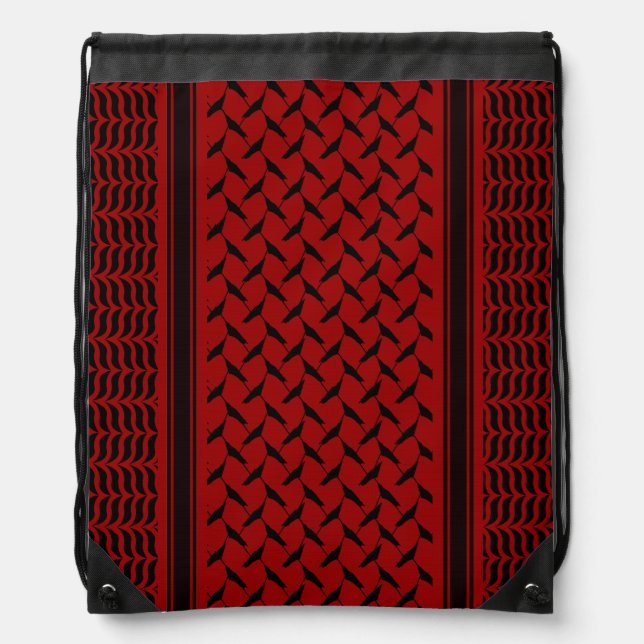 Palestinian keffiyeh | Palestine map Pattern Drawstring Bag (Front)