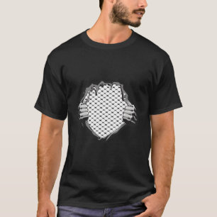 Palestinian Keffiyeh Pattern Open Chest Patriotic T-Shirt