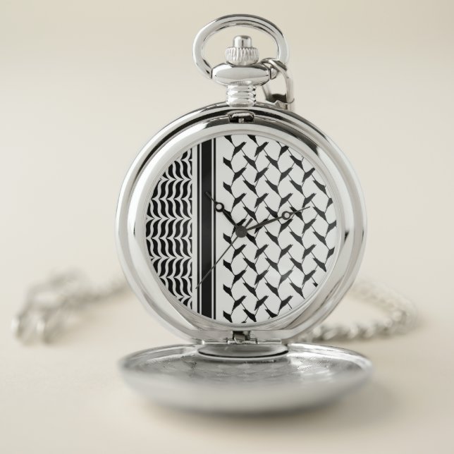 Palestinian keffiyeh pocket watch (Inside)