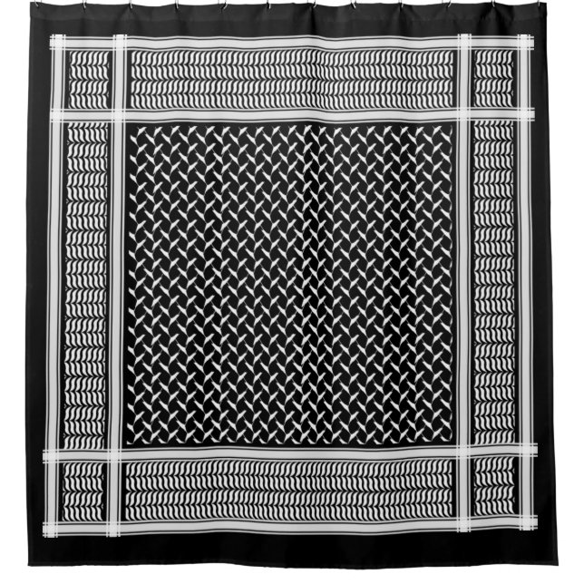 Palestinian Keffiyeh Shower Curtain (Front)