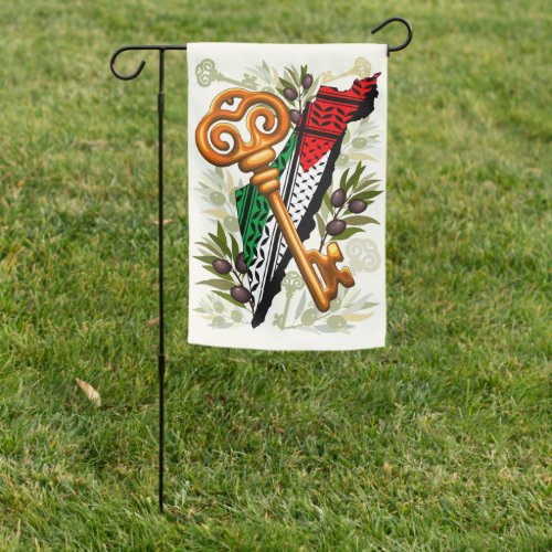 Palestinian Key Symbol of the Right of Return Garden Flag