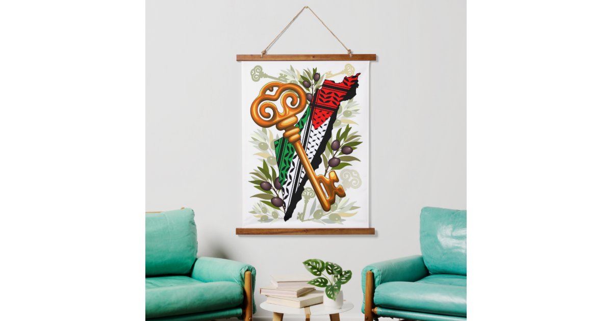 Palestinian Key Symbol of the Right of Return Hanging Tapestry | Zazzle