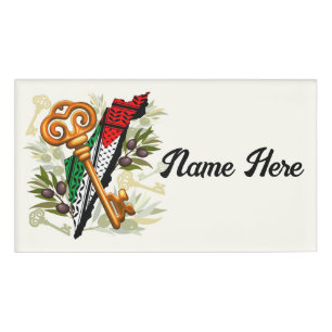 Palestinian Key Symbol of the Right of Return Name Tag