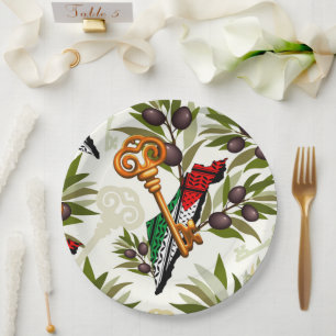 Palestinian Key Symbol of the Right of Return Paper Plates