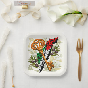 Palestinian Key Symbol of the Right of Return Paper Plates