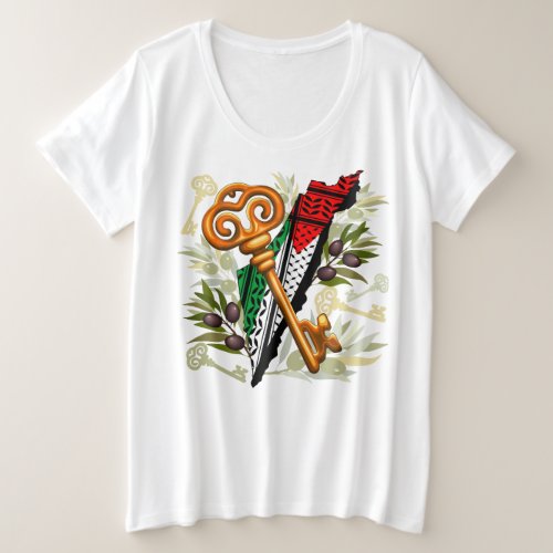 Palestinian Key Symbol of the Right of Return Plus Size T_Shirt