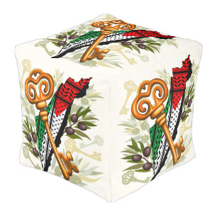 Palestinian Key Symbol of the Right of Return Pouf